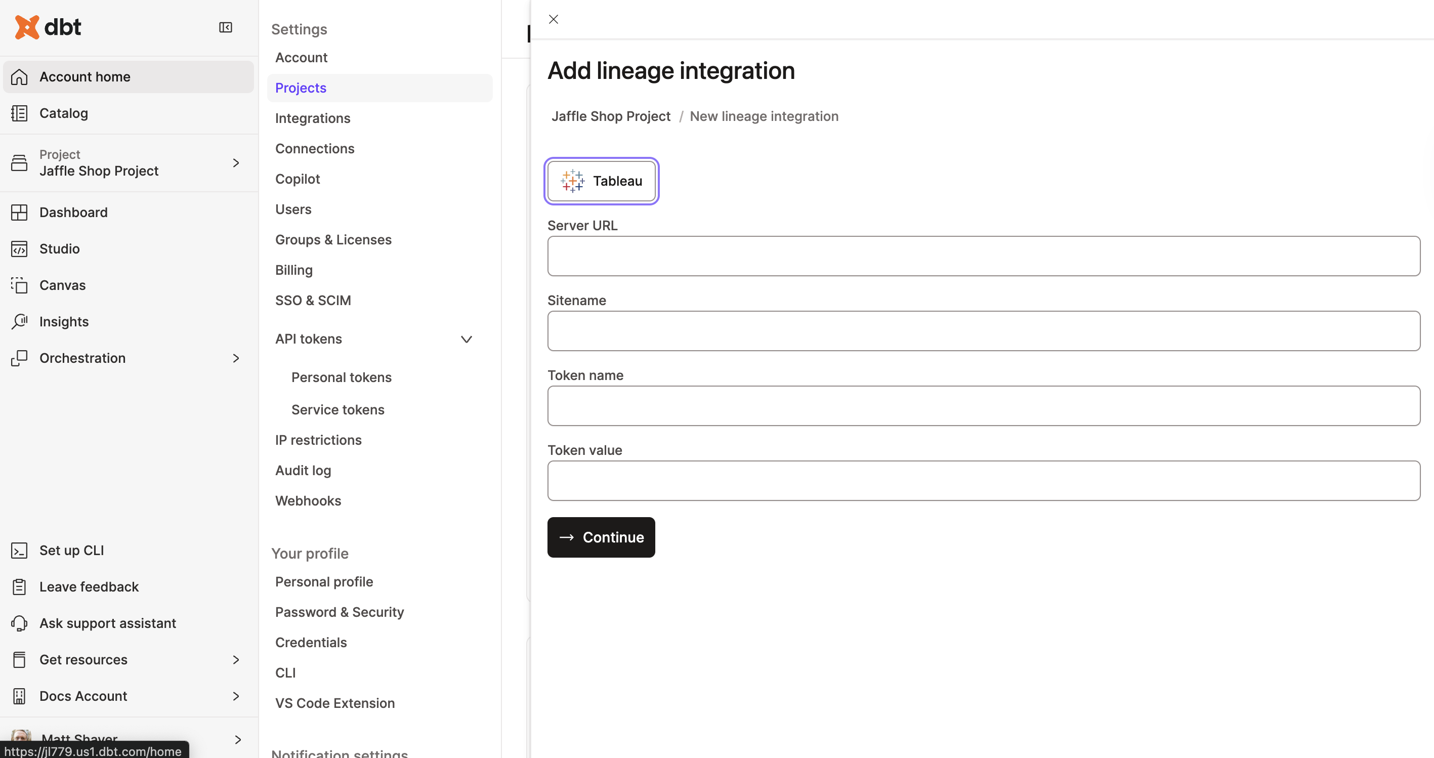 Enter the details for the exposure connection. Enter the details for the exposure connection.