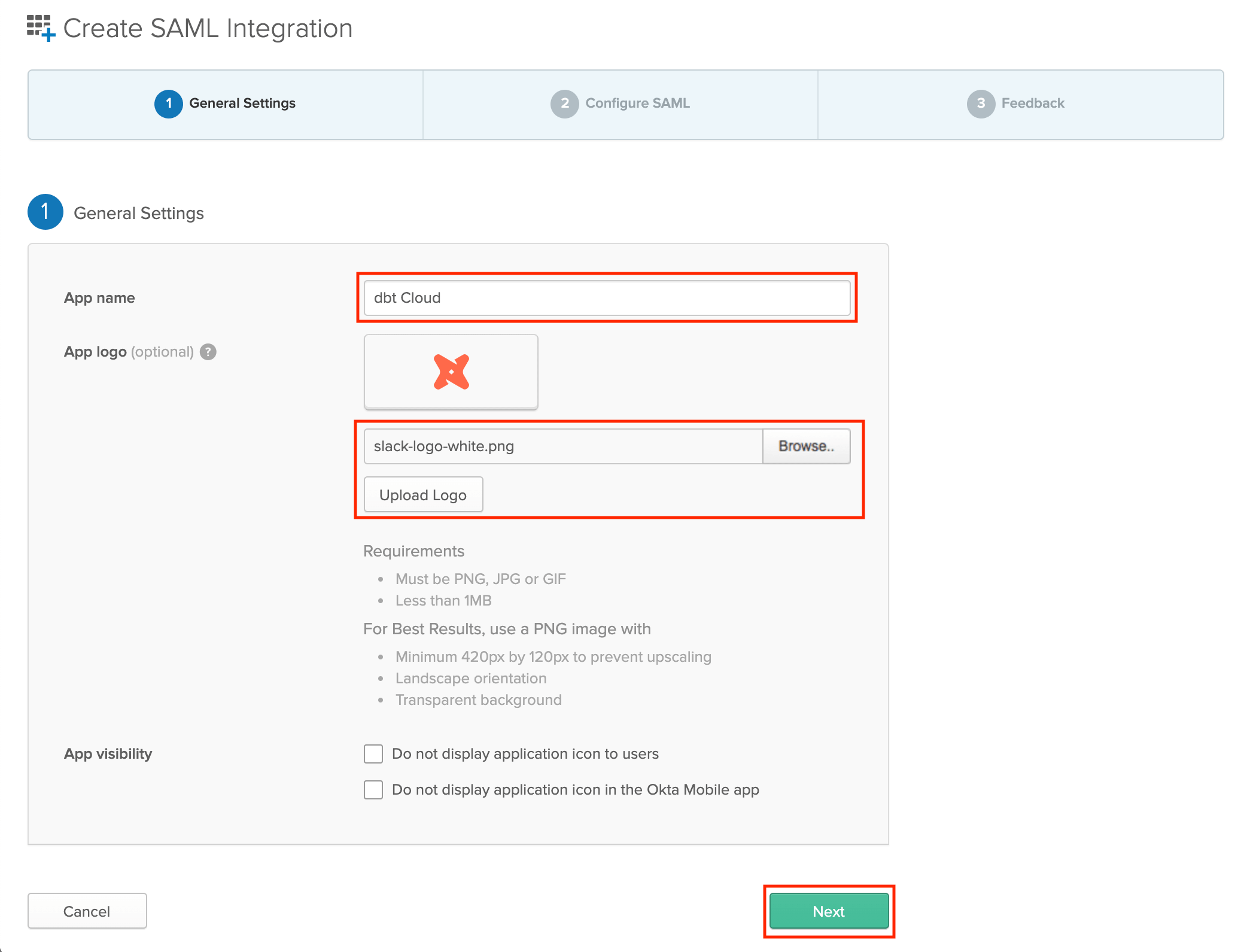 Configure the app's General Settings Configure the app's General Settings